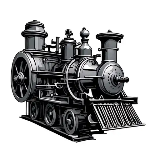 simple steam engine tattoo design idea