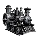 simple steam engine tattoo design idea