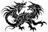 dragon fighting knight tattoo design idea