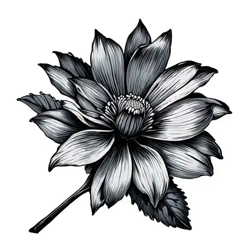 minimalist line drawing of tiny flower blooming tattoo design idea