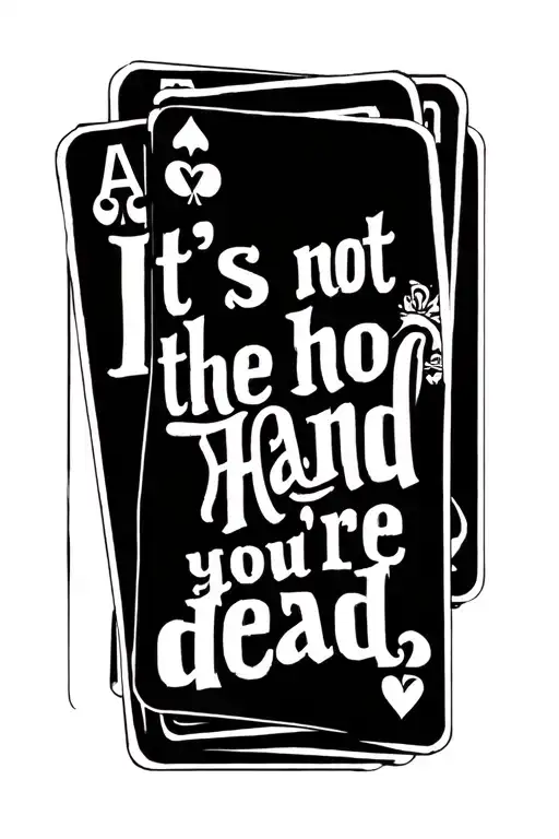 "It's not the hand you're dealt" 7 and 2 cards spread tattoo design idea