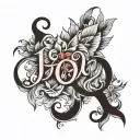 joy written tattoo design idea