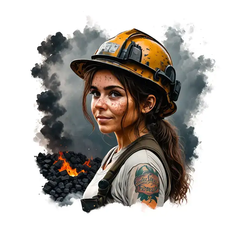 coal miner girl who mines tattoo design idea