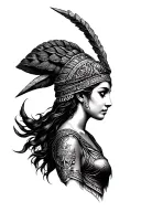 Aries sexy goddess Athena tattoo design idea