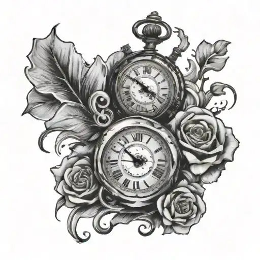 time and travel tattoo tattoo design idea