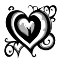 Heart Initials tattoo design idea