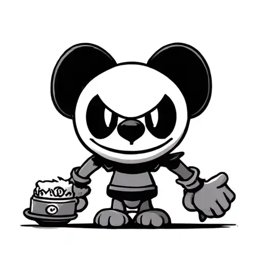 cuphead game style tattoo design idea