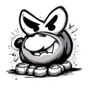 cuphead game style tattoo design idea