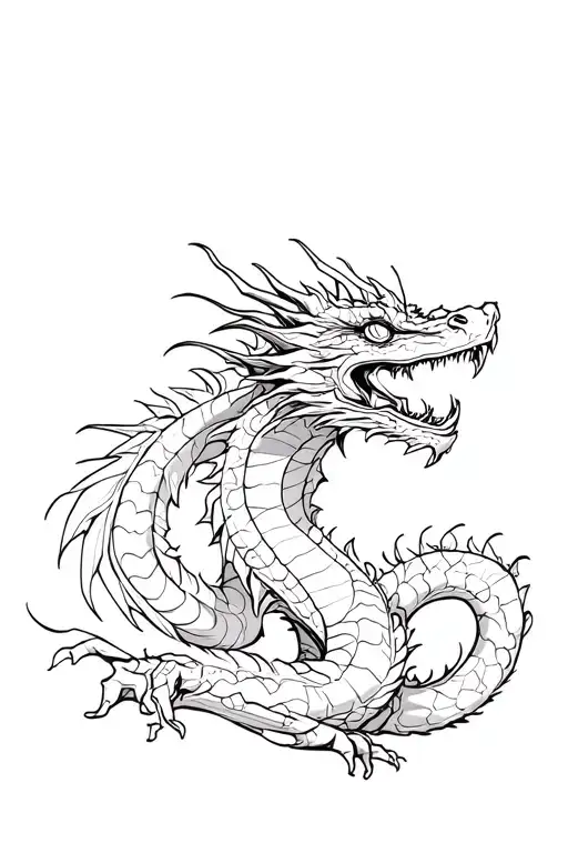 Dragon search hip tattoo design idea