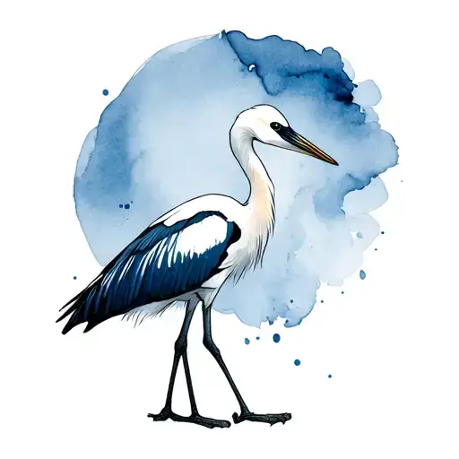 crane bird tattoo design idea
