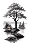 outdoors scene tattoo design idea