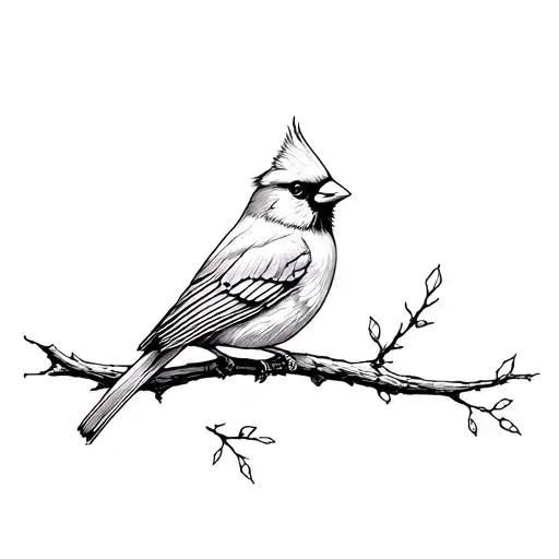 Cardinal bird tattoo design idea