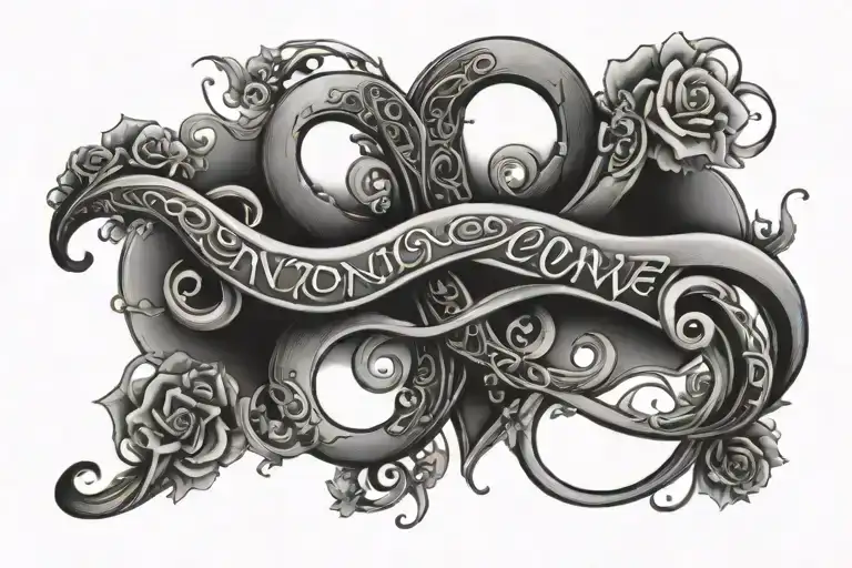 unconditional love combined wit infinity symbol tattoo design idea