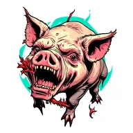 zombie pig tattoo design idea