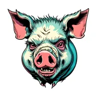 zombie pig tattoo design idea