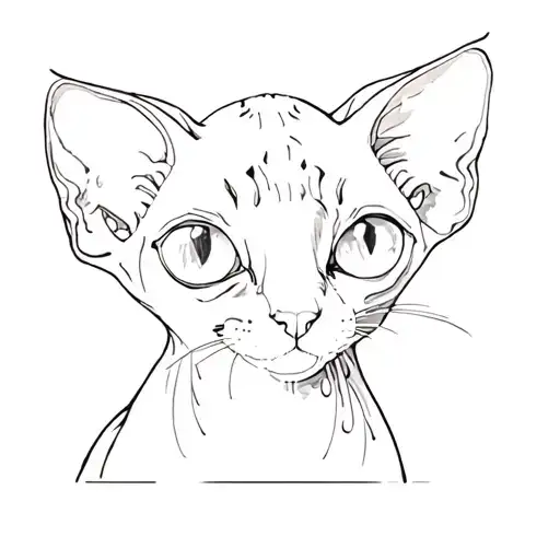 a sphynx kitten with watery eyes tattoo design idea