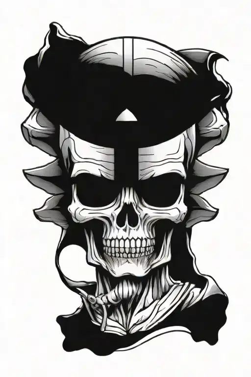 Pharaoh skull Memento Mori tattoo design idea