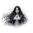 Nemesis goddess emerging tattoo design idea