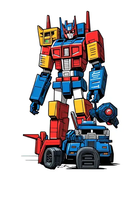 autobots and decepticons battle scene tattoo design idea