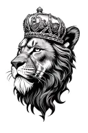 leon con corona tattoo design idea