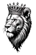 leon con corona tattoo design idea