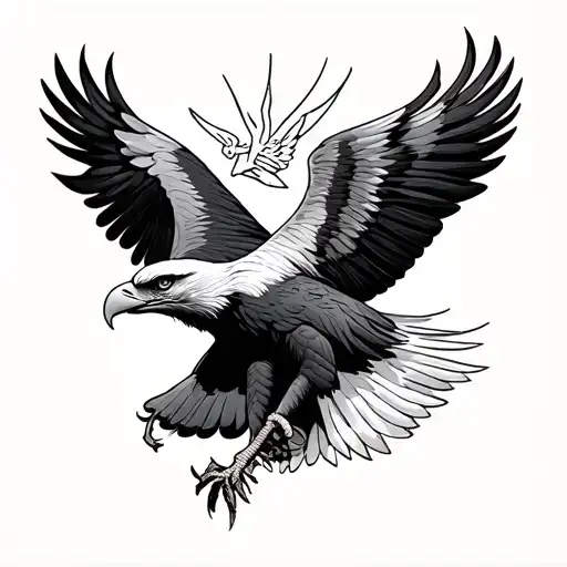 eagle vs dove tattoo design idea