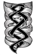 half sleeve futhark runes wrapping tattoo design idea