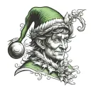 Christmas elf tattoo design idea