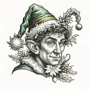 Christmas elf tattoo design idea