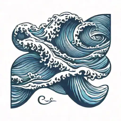 wave forming the shape tattoo design idea