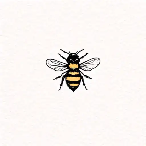 cute bee tattoo design idea
