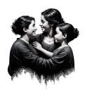 Mother And Two Sons tattoo design idea