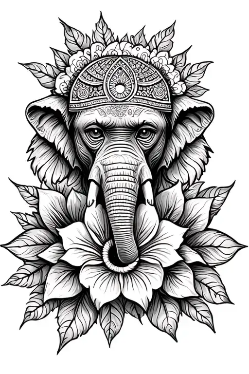 Three monkey, elephant, ornament, eye, mandala, Fatma hand, Christmas flower tattoo design idea
