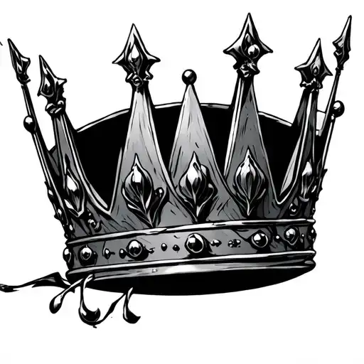 heavy is the crown with a storm in the crown   tattoo design idea