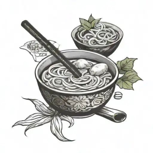 Vietnamese pho Vietnamese soup tattoo design idea