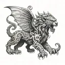 Chimera tattoo design idea