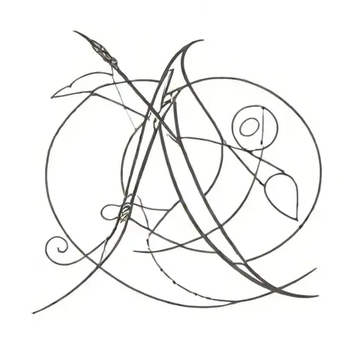 venus sign and ivf needle intertwined tattoo design idea