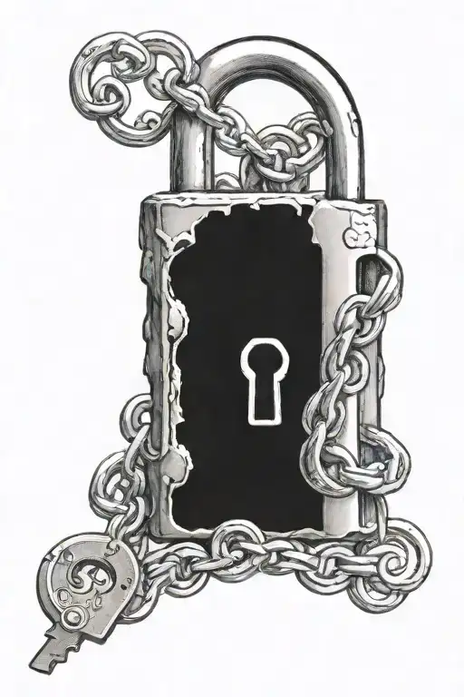 key padlock smoke smoky edge tattoo design idea