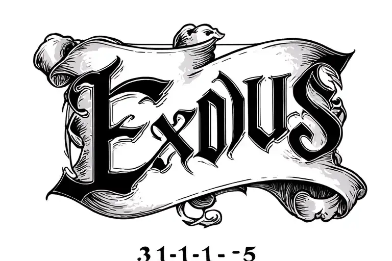 scroll font tattoo that says Exodus 31:1-5 tattoo design idea