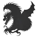 bipolar affectivity dragon two heads looking tattoo design idea