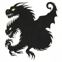 bipolar affectivity dragon two heads looking tattoo design idea