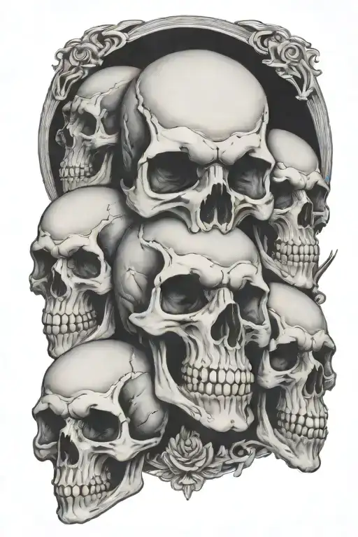 hear no see no evil speak no evil skulls tattoo design idea