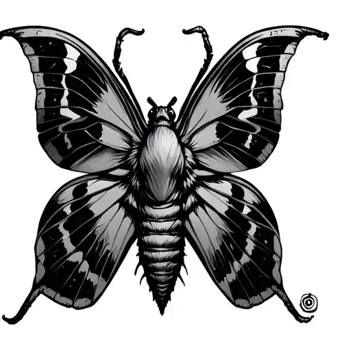moth cyber sigilism around the throat tattoo design idea