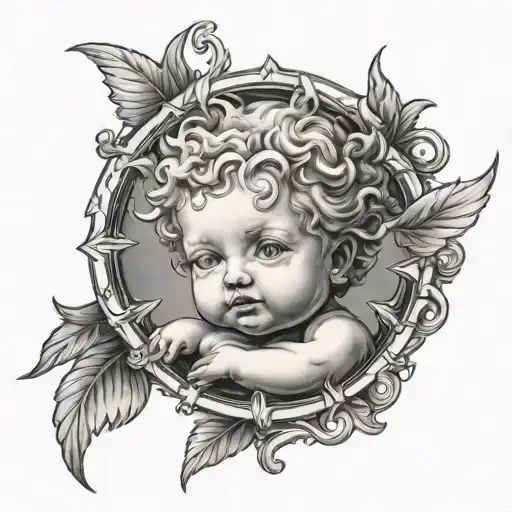 cherub sun tattoo tattoo design idea