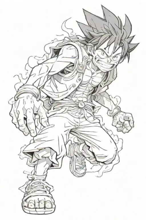 luffy gear 5 tattoo design idea
