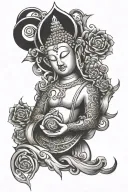 Buddhist boredom tattoo design idea