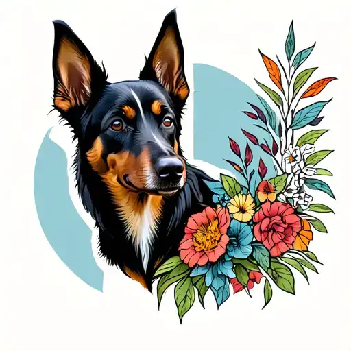 australian kelpie tattoo design idea