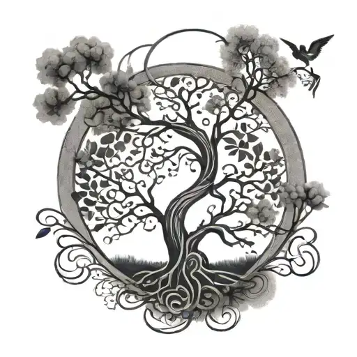 tree of life, dna tattoo design idea