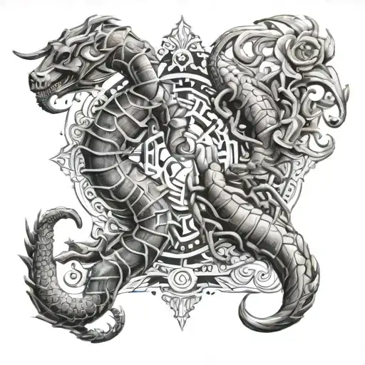 Scorpio And Virgo tattoo design idea