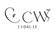 The letters CW and the date 11/04/15 for wedding anniversary  tattoo design idea